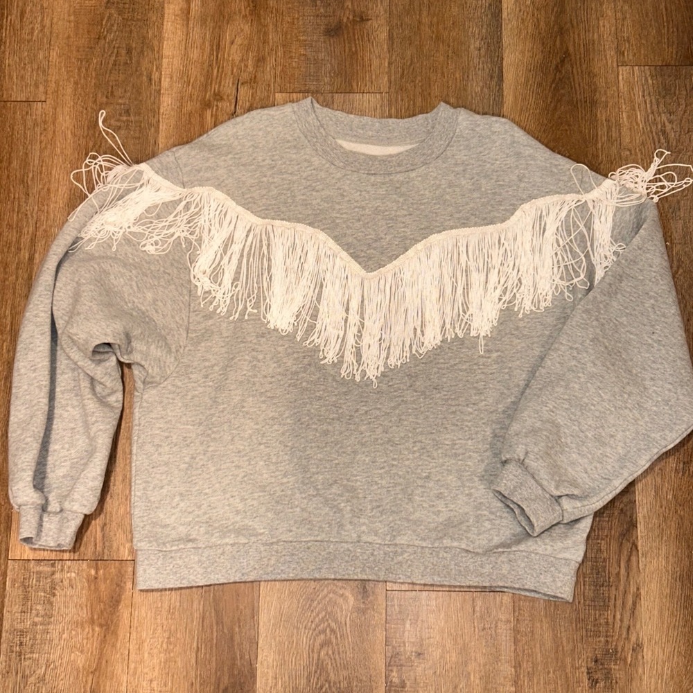 Urban Outfitters Grey Fringe Cowgirl Sweatshirt OB1037242 Large